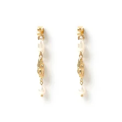 Mimi Pearl and Gold Earrings