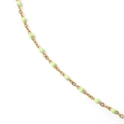 Peggy Gold and Enamel Necklace - Mint