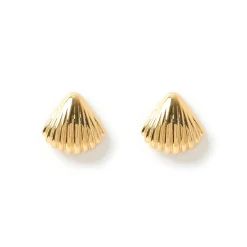 Perla Gold Shell Earrings