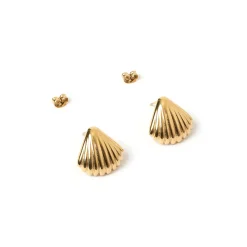 Perla Gold Shell Earrings