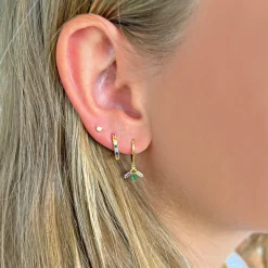 Phoebe Huggie Earrings Multi