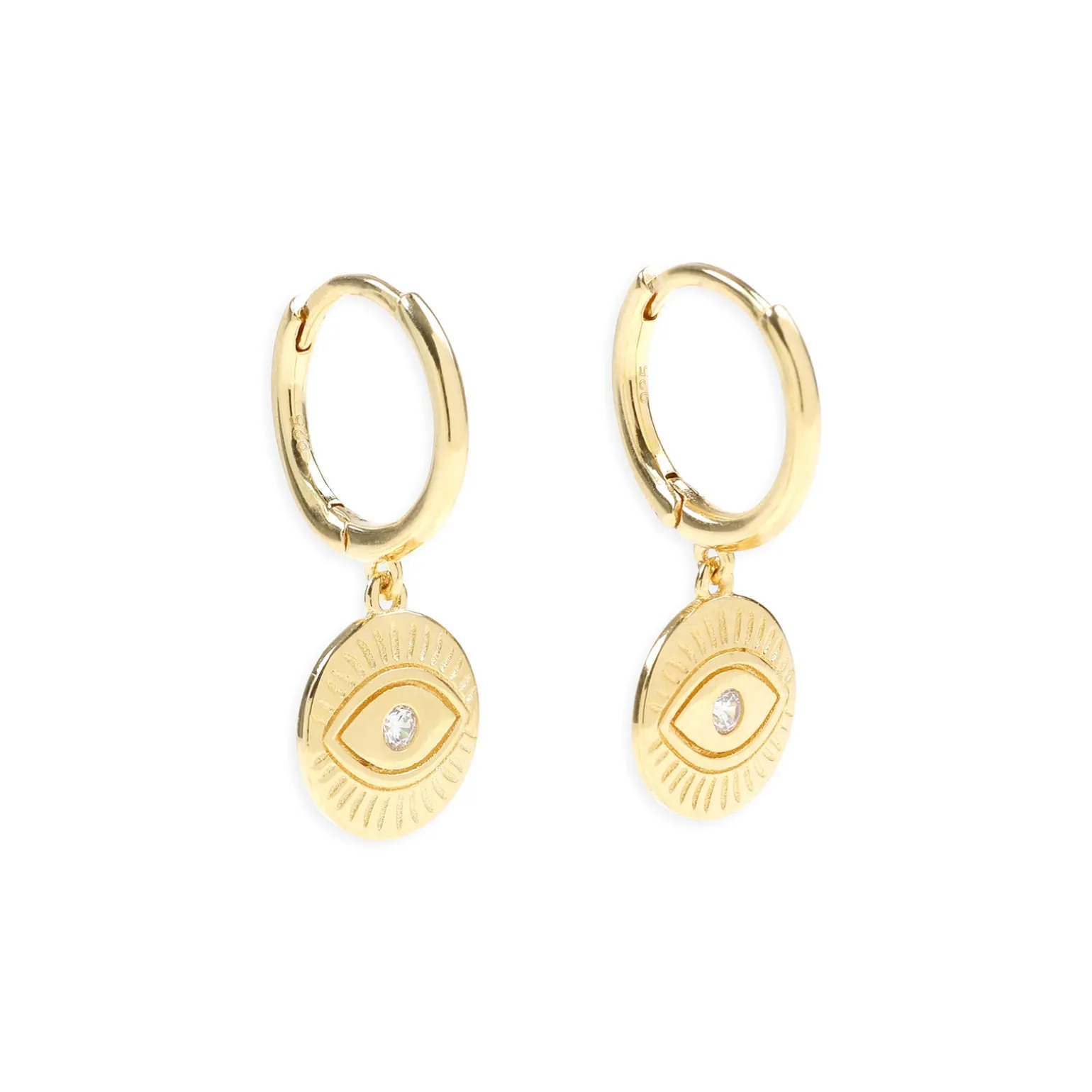 Protective Eye Gold Hoop Huggies