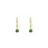 Rhodes Gold Earrings - Emerald
