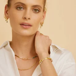 Rhodes Gold Earrings - Sapphire