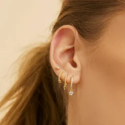 Rhodes Gold Earrings - Stone