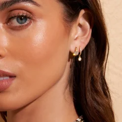 Rhodes Single Stacker Earring - Stone