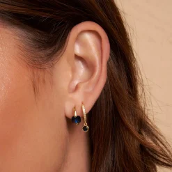 Rhodes Single Stacker Earring - Sapphire