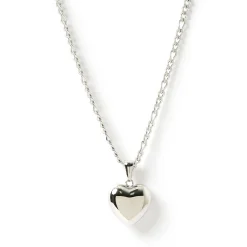 Rose Heart Necklace - Silver