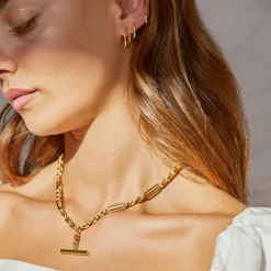 Scarlet Gold Hoop Earrings