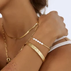 Seline Gold and Pearl Bracelet