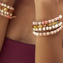 Skylar Ceramic and Gold Bracelet - Peony