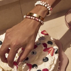 Skylar Ceramic and Gold Bracelet - Peony
