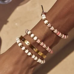 Skylar Ceramic and Gold Bracelet - Peony