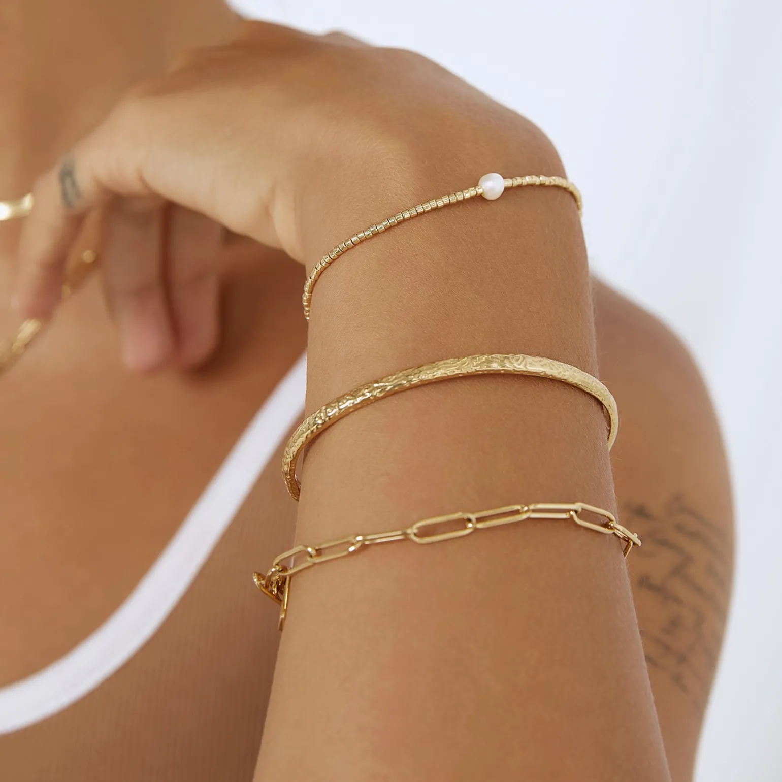 Stevie Gold Cuff Bracelet