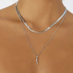 Sylvia Silver Snake Chain Necklace