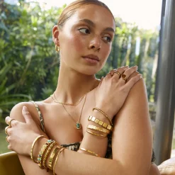 Teo Gold Necklace - Jade