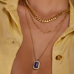 Teo Gold Necklace - Lapis