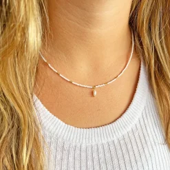Zara Necklace - Daisy White