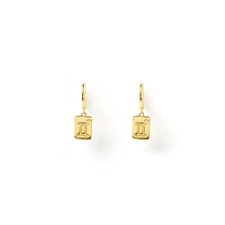Zodiac Gold Tag Earrings
