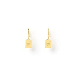 Zodiac Gold Tag Earrings