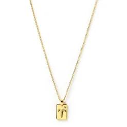 Zodiac Gold Tag Necklace