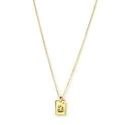 Zodiac Gold Tag Necklace