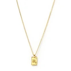 Zodiac Gold Tag Necklace