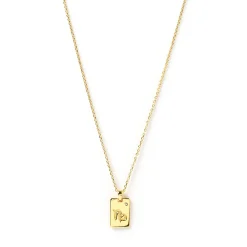 Zodiac Gold Tag Necklace